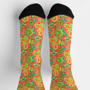 Niedliches, farbloses, nahtloses Paisley-Muster Ot Socken