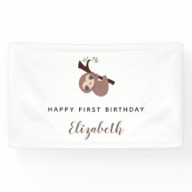 Niedliches Faultier Erster Geburtstag Adorable Ani