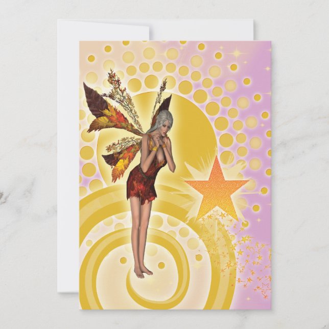 Niedliches feenhaftes Mädchengeburtstags-Party Einladung (Vorderseite)