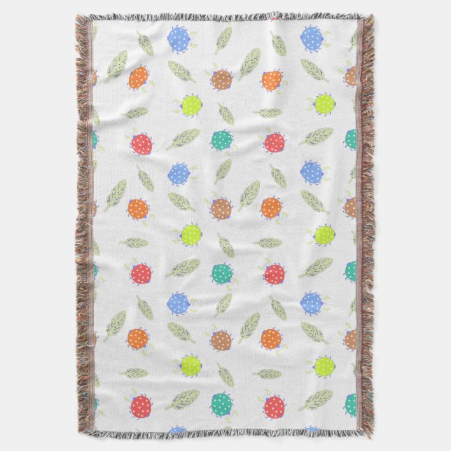 Niedliches Fehlermuster und Blätter Decke (Vorderseite Vertikal)