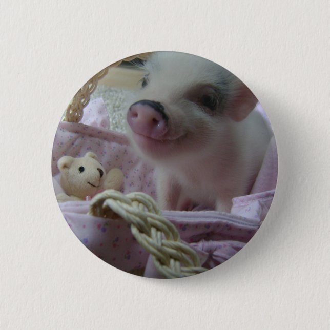 Niedliches Ferkel Button (Vorderseite)