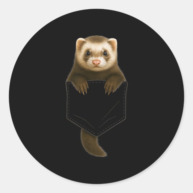 Niedliches Ferret Cket Funny Geschenk für Männer F Runder Aufkleber (Vorderseite)
