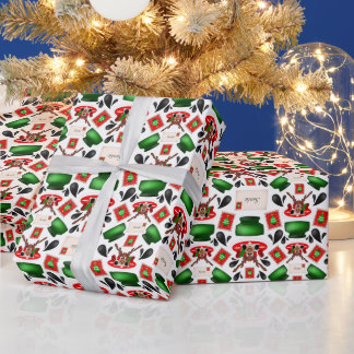 Niedliches festes Red Kasky Weihnachtsfest Geschenkpapier