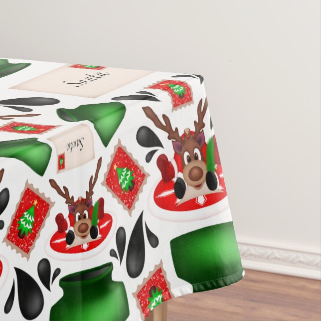 Niedliches festes Red Kasky Weihnachtsfest Tischdecke (Beispiel)