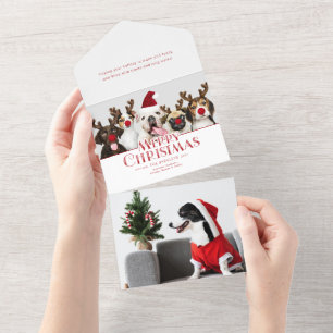 Niedliches Festfest Frohe Weihnachtstypografie   F All In One Einladung