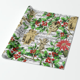 Niedliches festliches Vintages Angel Cherubs Heili Geschenkpapier