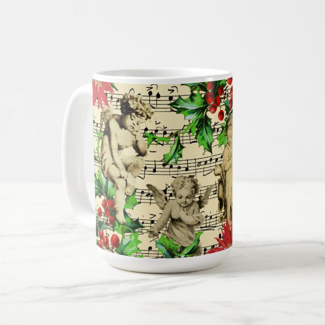 Niedliches festliches Vintages Angel Cherubs Heili Kaffeetasse (Vorderseite Links)