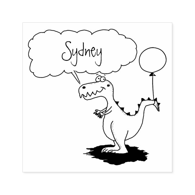 Niedliches Feuer atmet grün lustiger Drache Cartoo Gummistempel (Prägung)