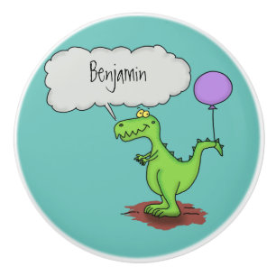 Niedliches Feuer atmet grün lustiger Drache Cartoo Keramikknauf