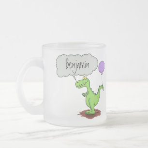 Niedliches Feuer atmet grün lustiger Drache Cartoo Mattglastasse