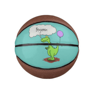 Niedliches Feuer atmet grün lustiger Drache Cartoo Mini Basketball