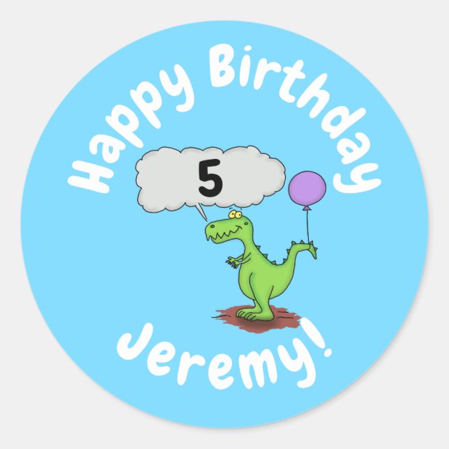 Niedliches Feuer atmet grün lustiger Drache Cartoo Runder Aufkleber (Vorderseite)