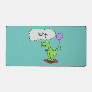 Niedliches Feuer atmet grün lustiger Drache Cartoo Schreibtischunterlage