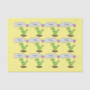 Niedliches Feuer atmet grün lustiger Drache Cartoo Seidenpapier