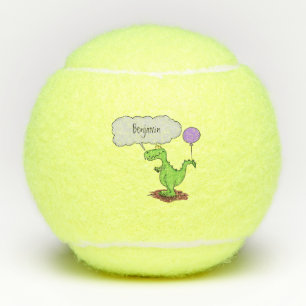 Niedliches Feuer atmet grün lustiger Drache Cartoo Tennisbälle