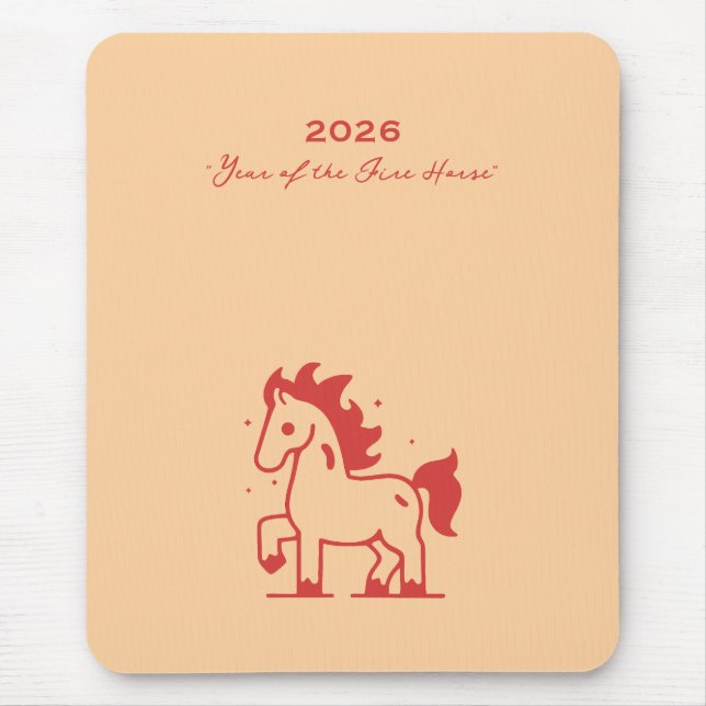 Niedliches Feuerpferd Mousepad (Vorne)
