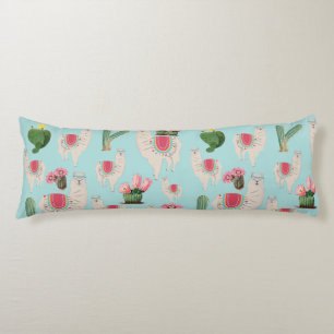 Niedliches Fiesta Llama & Cactus Pattern Seitenschläferkissen