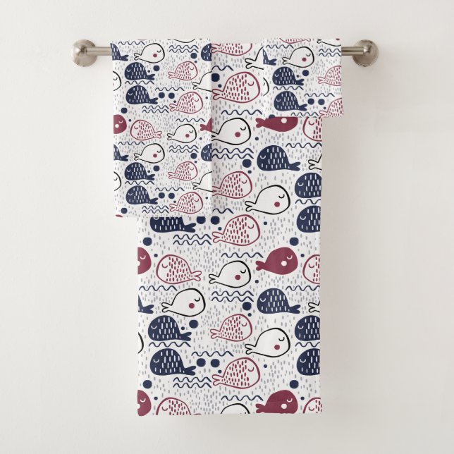 Niedliches Fisch Muster Handtuchhandtuch Set (Insitu)