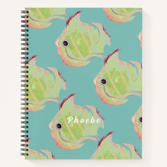 Niedliches Fisch-Spiralpapier Notizbuch (Vorderseite)