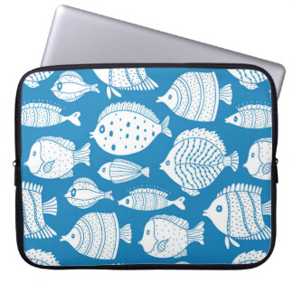 Niedliches Fisch Vintages Set. Dekorative Abbildun Laptopschutzhülle