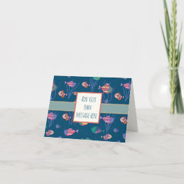 Niedliches Fischmuster Fun Blue Inspirivity Noteca Karte
