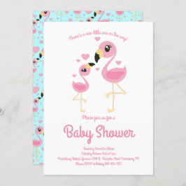 Niedliches Flamingo Baby Dusche Tropical Beach The Einladung