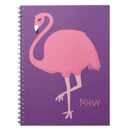 Niedliches Flamingo-benutzerdefiniertes Monogramm- Notizblock
