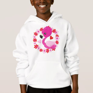Niedliches Flamingo, rosa Flamingo, Vogel, Blume,  Hoodie