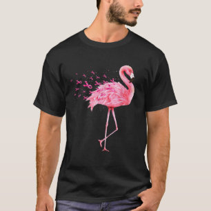 Niedliches Flamingo Rosa Ribbon Brustkrebs Bewusst T-Shirt
