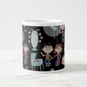 Niedliches Flashback Kids Happy Fifties Pattern Jumbo-Tasse
