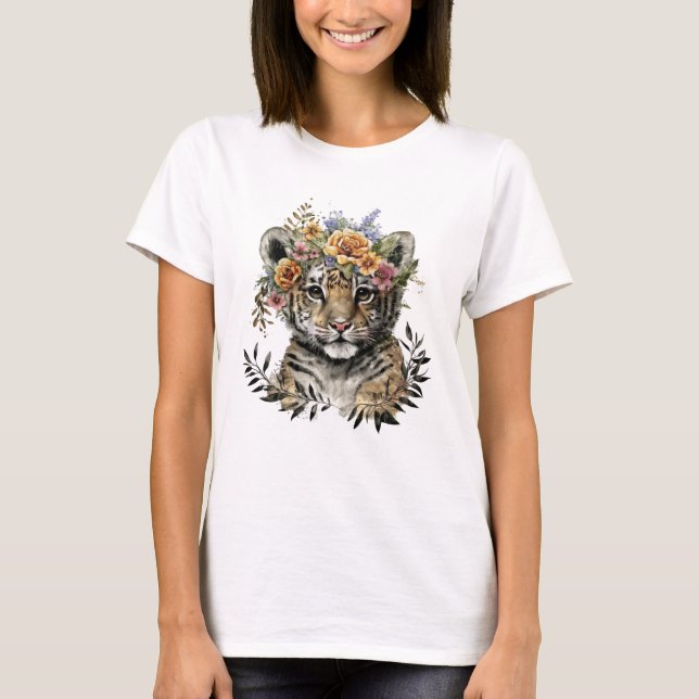Niedliches Flora Baby Tiger T-Shirt (Vorderseite)