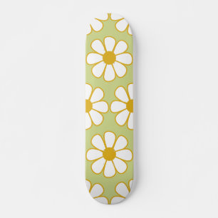 Niedliches floral Daisy Muster Green Skateboard