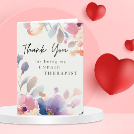 Niedliches Floral Watercolor Fantastische Bergwelt Dankeskarte