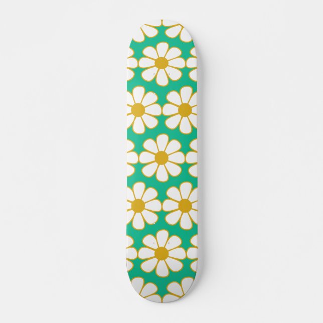 Niedliches florales Daisy-Muster Skateboard (Vorne)