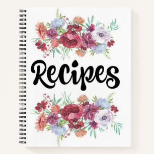Niedliches florales Grenzrezept Notizbuch