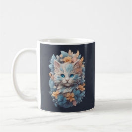 Niedliches, florales Katzenplash Kaffeetasse