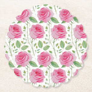 Niedliches, florales/Rose wiederholendes Muster Untersetzer