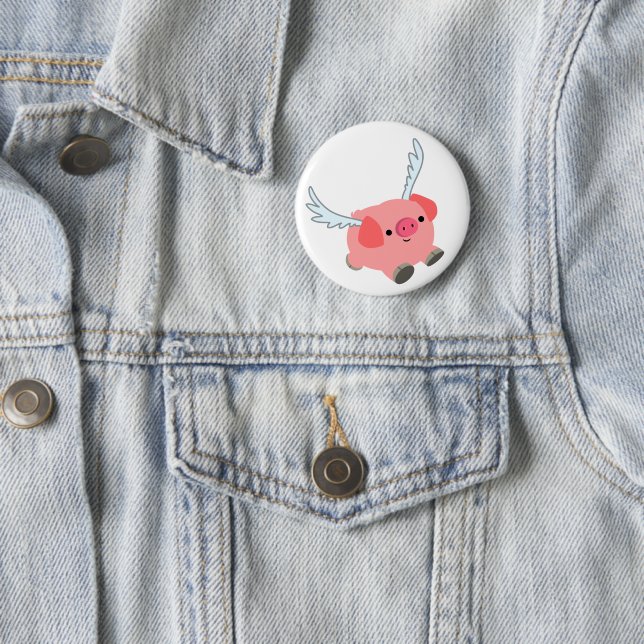 Niedliches Flügelfleisch Cartoon Pig Button (Beispiel)