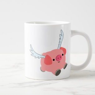Niedliches Flügelfleisch Cartoon Pig Jumbo-Tasse