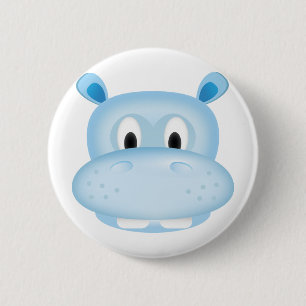 Niedliches Flusspferd Button