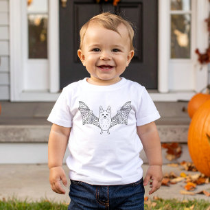 Niedliches Flying Bat Animal Minimallinie Art Hall Baby T-shirt