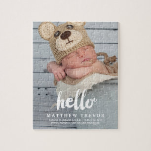 Niedliches Foto Baby Geburtserklärung Puzzle