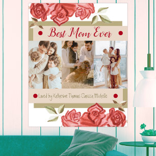 Niedliches Foto Beste Mama je Mütter Tagesbild Led Poster