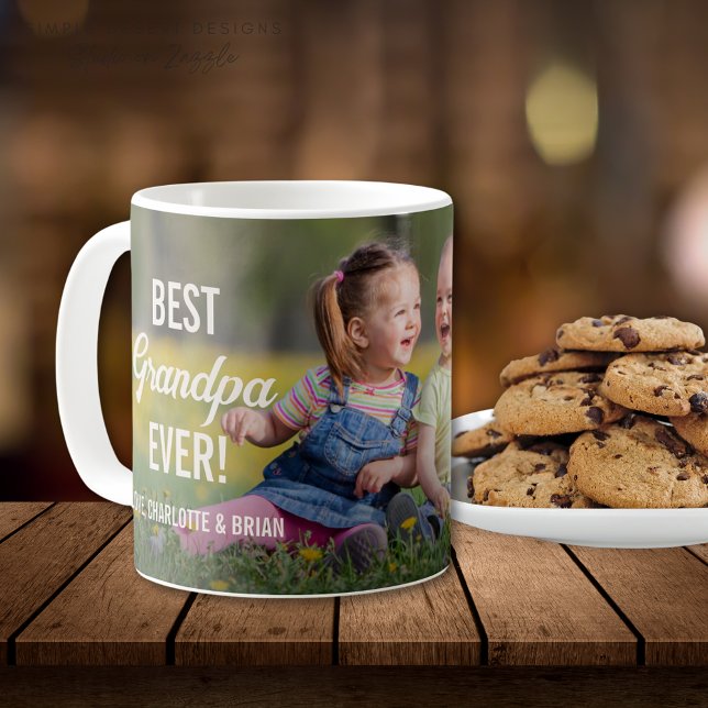 Niedliches Foto Beste Opa Kaffee Tasse (Cute Best Grandpa Ever Coffee Mug for Granfather on Father's Day Grandparents Day or Birthday)