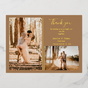 Niedliches Foto Collage, Hochzeit Danke CARD Folien Feiertagspostkarte