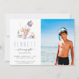 Niedliches Foto für die Geburtstagsparty von Axolo Einladung