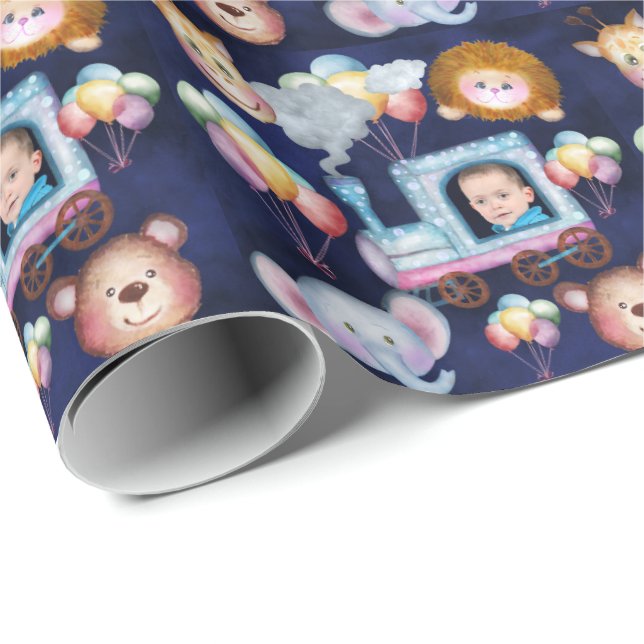 Niedliches Foto Geschenkpapier (Rolleneckpunkt)