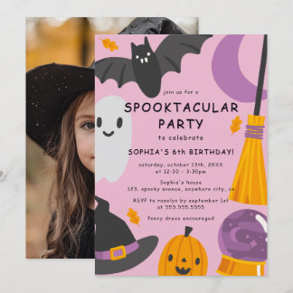Niedliches Foto Halloween Kindergeburtstag Einladung