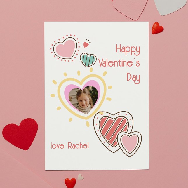 Niedliches Foto Herzunterricht Valentinstag Karte (Cute Photo Heart Classroom Valentine's Day Card
)