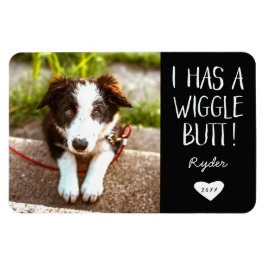 Niedliches Foto "I has a Wiggle Hintern" | Schwarz Magnet